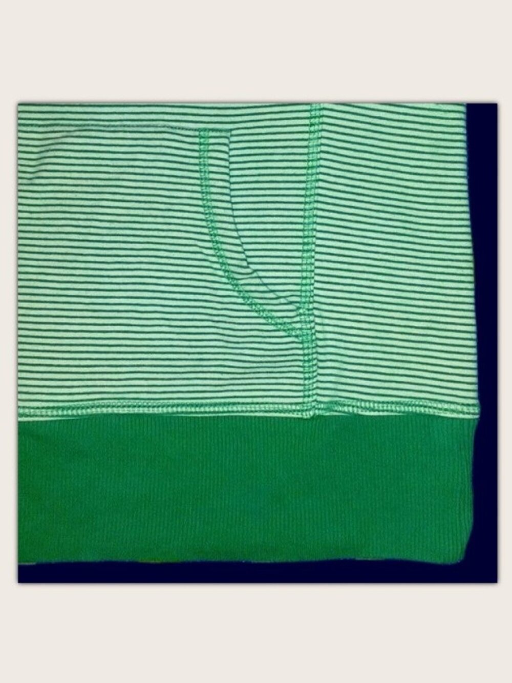 Tommy Hilfiger Half Zip Pullover Sweatshirt Green & White Stripes - Women's L ? - Picture 5 of 8